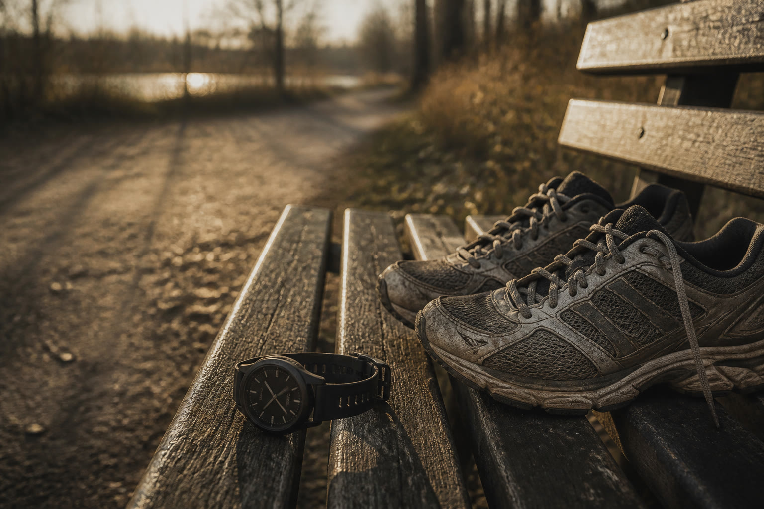A long empty road beside a short steep hill, with a weekly calendar
              showing five easy slots and one hard slot. No faces. A speech-bubble
              mark on the road for work you can talk through; a stopwatch on the
              hill. Not a single hero session.